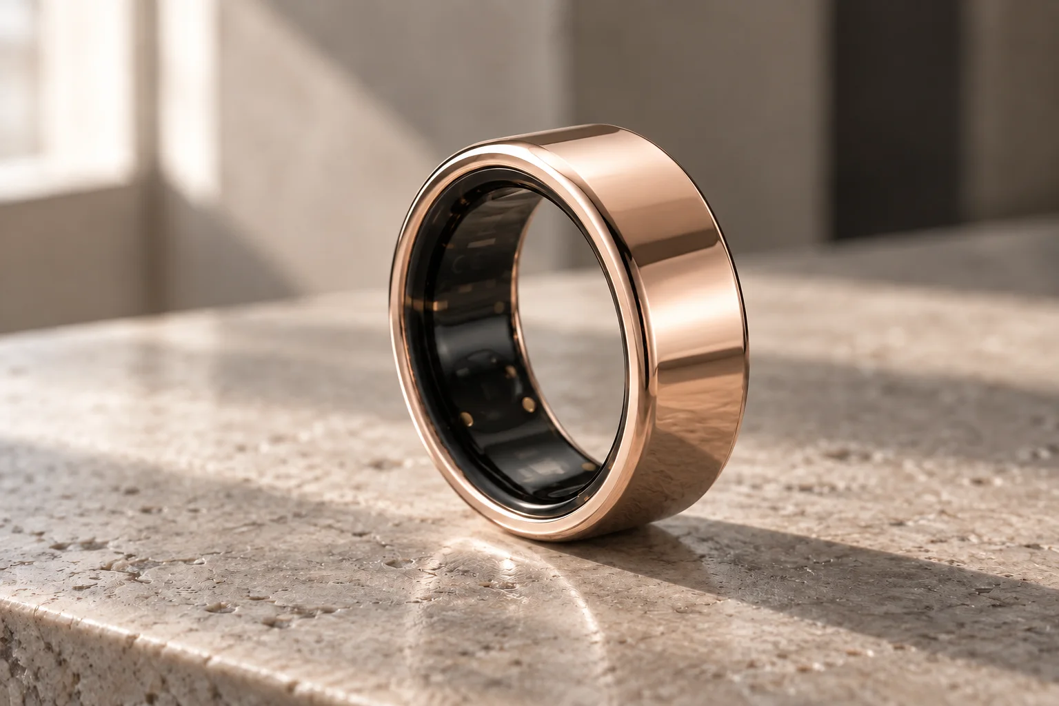 Eclipse Ring Rose Gold — Warm and refined, with a touch of glow.