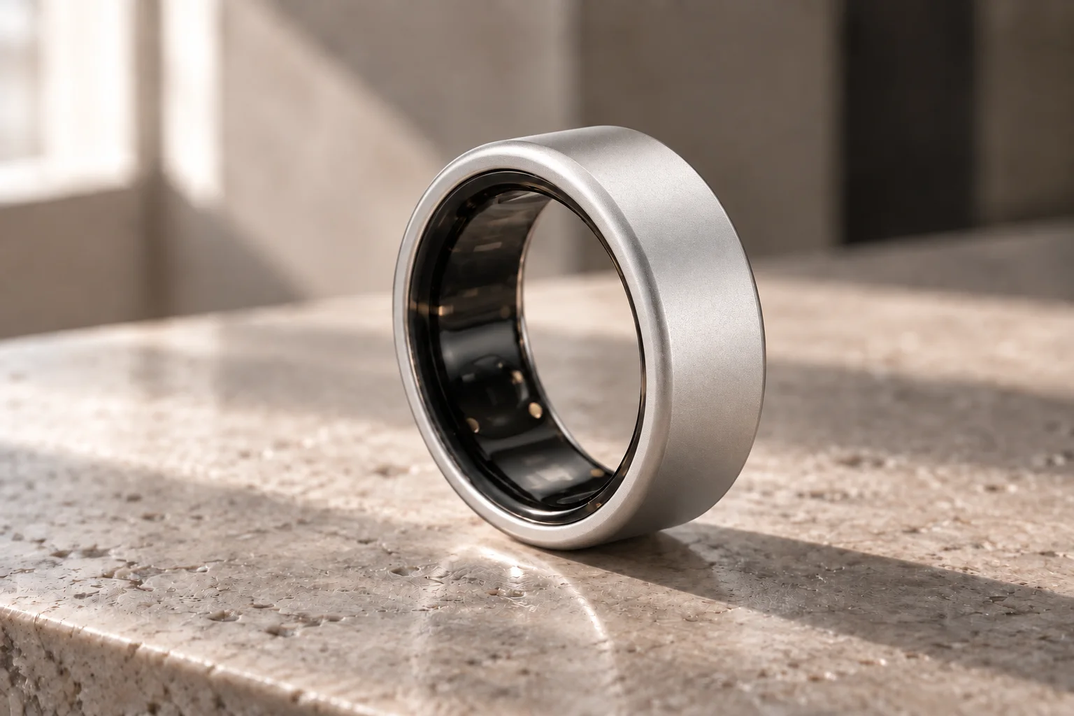Eclipse Ring Ice Silver — Bright and clean, goes with everything.